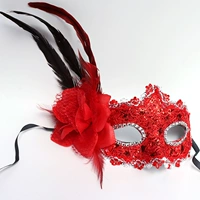 Красная кружевная маска для взрослых, сексуальная повязка для глаз, вуаль, выпускной вечер