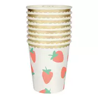 Клубничная золотая бумажная чашка