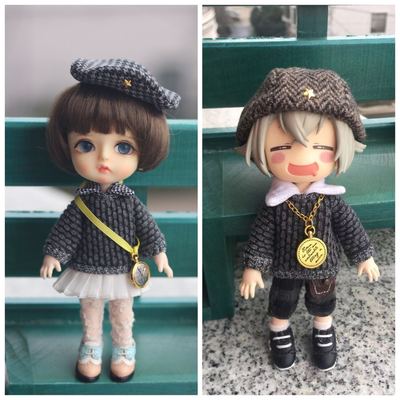 taobao agent [Tide is very set] OB11 8 points 6 points bjd holala wow clothes British time couple set