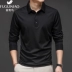 Rich Bird Mulberry Silk Áo phông dài tay Nam giới Kinh doanh Mùa thu / Đông Giản dị Băng Lụa ve áo T-shirt Tơ lụa Polo ao khoac nam Suit phù hợp