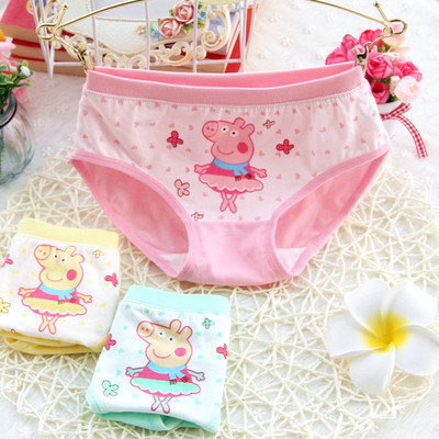儿童内裤女4-5-6岁100%纯棉a类卡通平角三角宝宝1-3中大女孩内裤_雷
