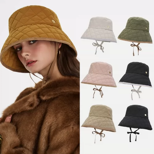 (AM) Белые пески корейские покупки осень и зимняя шляпа Широкая шляпа Bucket Hat Salley