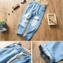 Trai Tiansi phần mỏng jeans 2018 mùa xuân và mùa hè trẻ em mới của bông rửa sạch quần âu trong lớn của trẻ em quần muỗi shop quan ao baby