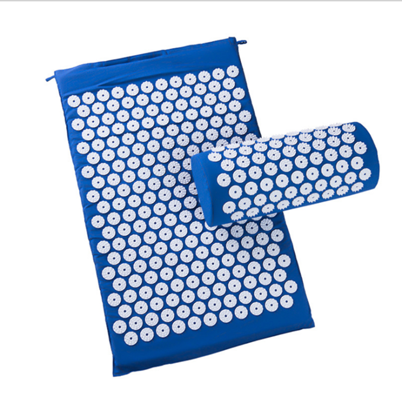 Blue Needle Pad + Headrestyoga Massage cushion acupuncture Massage cushion Yoga Mat acupoint Massage cushion acupuncture Cushions acupuncture pillow Back Massage cushion
