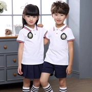 Mẫu giáo quần áo mùa hè ngắn tay phù hợp với đồng phục học sinh tiểu học Cao Đẳng Anh gió mùa hè trẻ em của lớp dịch vụ mô hình tùy chỉnh
