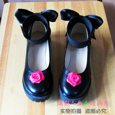 taobao agent ◆ Rose Girl の Real Red COS Shoes ◆ Bowllaka Round head shoes ◆ cosplay big size shoes