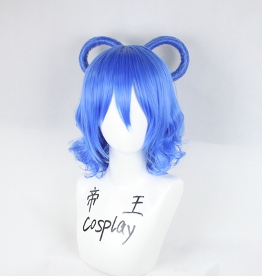 taobao agent Emperor COSPLAY wig set Oriental Project Temple COS Huo Qing'e Evil Fairy Hair Circle Blue Customized