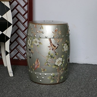 Джингджэнь для дома украшения керамический барабан -стул китайские аперты и птицы ручные цветы проклятые туфли