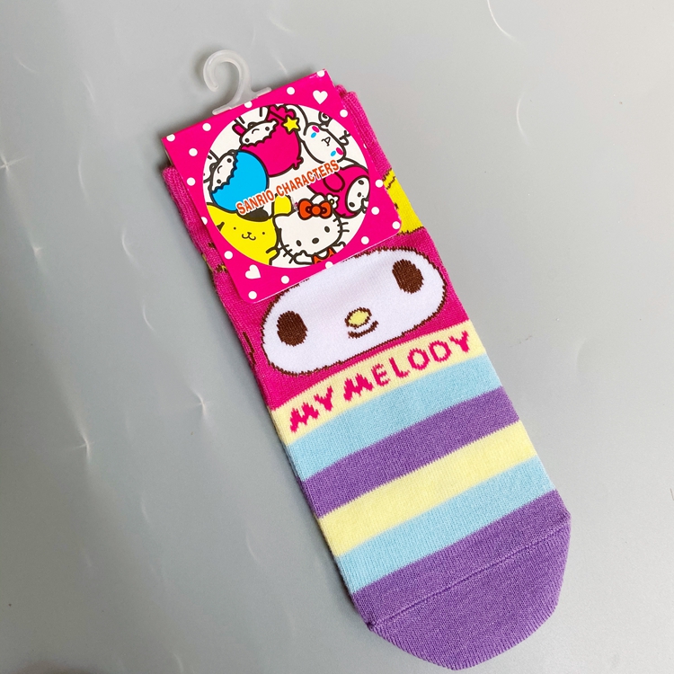 Striped Melody4 double free shipping foreign trade girl solar system Spring and summer melody Cartoon PC dog Straight board Socks lovely Soft sprout sanrio