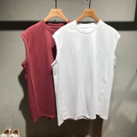 Mùa hè 2019 Hàn Quốc mới màu rắn giản dị không tay chạm đáy áo thun nam handmade cắt thanh niên vest vest - Lót áo 3 lỗ