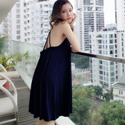 Mở lại nightdress phương thức bông băng lụa lỏng kích thước lớn đồ ngủ nữ mùa hè sexy tươi dây đeo váy mới phần mỏng