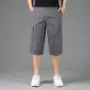 Quần áo nam trung niên lỏng lẻo cộng với phân bón XL cotton cắt quần cha tải quần yếm thun eo quần short mùa hè quần bò dài cho nam