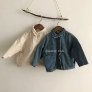 Mua quần áo trẻ em Hàn Quốc Zoebaby Thoải mái cho trẻ em nam và nữ jacket Áo khoác denim trắng 18 xuân MỚI - Áo khoác