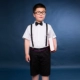 Trẻ em tăng béo phiên bản ăn mặc cậu bé chủ nhà biểu diễn trang phục béo kho báu áo sơ mi trắng quần đen phù hợp - Váy trẻ em
