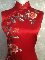 Расширенное красное шелковое ципао для невесты, сделано на заказ, тренд 2017