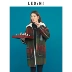 乐 2018Winter Áo khoác nữ kẻ sọc mới Nizi Áo khoác len kẻ sọc dài CWAA84G19 - Trung bình và dài Coat Trung bình và dài Coat