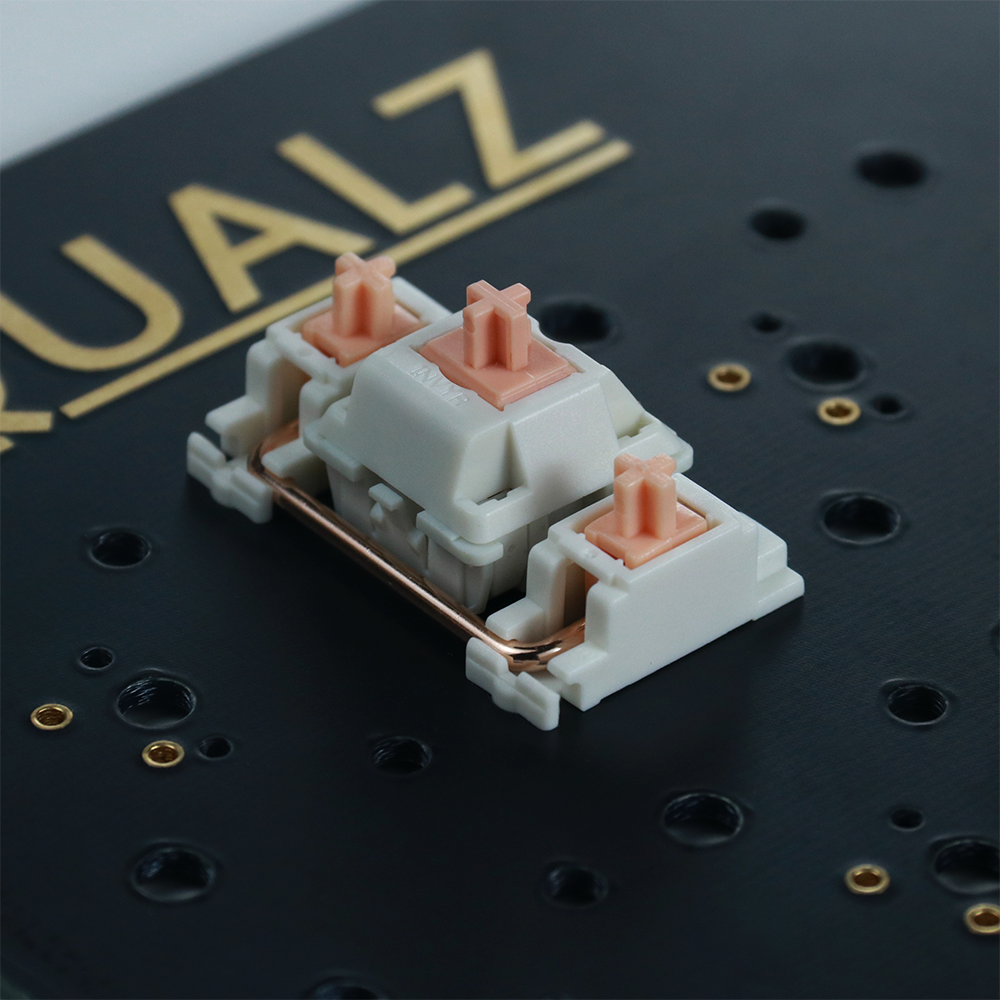 Powder Cored Cold White Shell + Rose Gold WireEqualz Ears Screw Satellite axis V2 colour PCB Satellite axis repair Custom system Mechanical keyboard parts