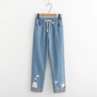 Летняя летняя одежда, свежий мультяшный пластырь, джинсы, штаны, новая коллекция
