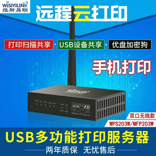 Wisiyilink Двойной USB -порт беспроводной сервер Wi -Fi -принтеров Внешний сеть мобильный телефон удаленная печать