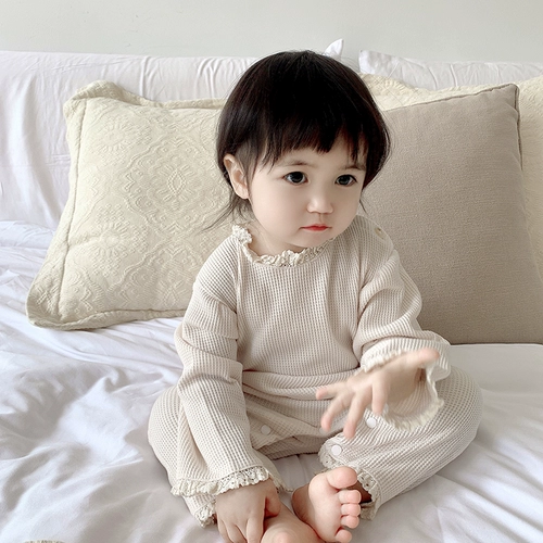 Детская демисезонная осенняя пижама для девочек, боди, в корейском стиле, длинный рукав