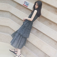 Váy đầm voan 2019 Mới của phụ nữ Hàn Quốc Victoria Vintage Dress High Eo polka Váy mùa hè - Váy eo cao đầm sơ mi trắng that eo