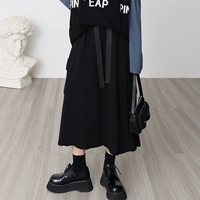 Черная длинная демисезонная юбка, сделано на заказ, яркий броский стиль, средней длины, А-силуэт, 2020