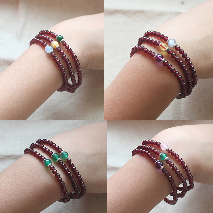 Beads, crystal bracelet pomegranate, red accessory, 4mm, Birthday gift