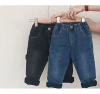 Quần jeans ống đứng cộng với quần nhung dày cho bé gái phiên bản Hàn Quốc của mùa đông mặc quần jean nam ấm áp cho bé quần yếm jean trẻ em