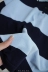 Retro tương phản lớn sọc ve áo cắt tay áo len cao cổ lỏng đầu một 2110 áo len dáng dài Áo / áo thun