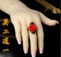 Hoa phong cách retro cinnabar vòng hoa Mori cô gái Nhật Bản và Hàn Quốc hipster cá tính trang sức sinh viên ngón tay nhẫn quốc gia nhẫn cưới bạch kim