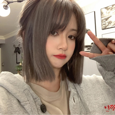 taobao agent Wig female short hair natural round face fluffy Korean hairstyle Japanese short hair student clavicle long straight hair full head