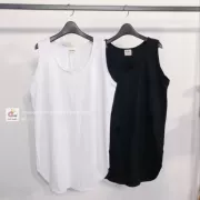 QNI Hàn Quốc mua áo nữ mùa thu 2018 mới Áo thun liền thân màu trơn Dongdaemun 110102