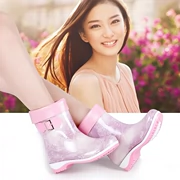 Mùa thu và mùa đông thời trang giày mưa nữ ống đi mưa cộng với giày nhung nước ấm đặc biệt cung cấp những bộ giày ngọt ngào chống trượt bằng giày cao su