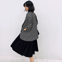 Bộ đồ nhỏ nữ 2018 xuân hè mới sang trọng dài tay giản dị khí chất dài houndstooth retro phù hợp áo kiểu nữ đẹp tuổi 35