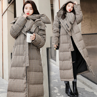 Chống mùa giải phóng mặt bằng 2018 mùa thu và mùa đông Hàn Quốc phiên bản của kẻ sọc áo khoác yếm dài xuống áo khoác dày ấm áp ấm áp bông hoang dã quần áo phụ nữ áo lông vũ uniqlo nữ