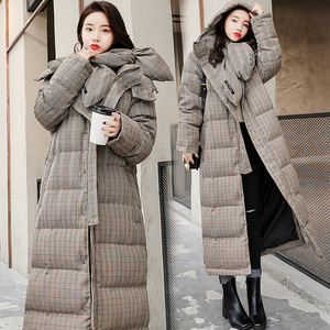 Chống mùa giải phóng mặt bằng 2018 mùa thu và mùa đông Hàn Quốc phiên bản của kẻ sọc áo khoác yếm dài xuống áo khoác dày ấm áp ấm áp bông hoang dã quần áo phụ nữ áo phao mùa đông nữ