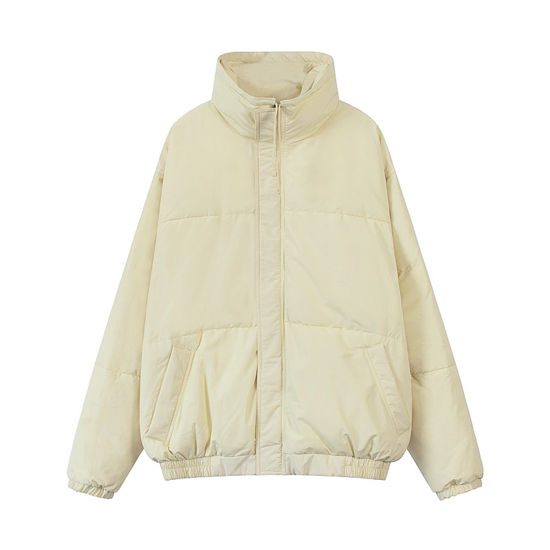 BeigeFEAR OF GOD FOG ESSENTIALS Double line Cotton male winter loose coat High street cotton-padded clothes thickening cotton-padded jacket