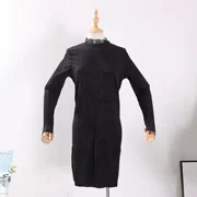 [Bắp cải] mùa thu mới phiên bản Hàn Quốc của áo dài thon gọn ren cao cổ áo dài tay áo dài khí chất nữ 1229