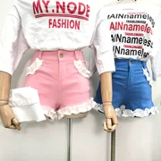 [] G 28 mùa hè mới thời trang hoang dã cho thấy chân dài mỏng thêu side rắn màu Hàn Quốc phụ nữ quần short giản dị