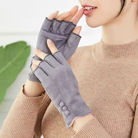 Бархатные перчатки, утепленный удерживающий тепло зимний комплект, без пальцев