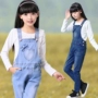 Quần áo trẻ em cho bé gái mùa thu phù hợp với quần bé gái lớn quần denim mùa xuân và mùa thu mới cho trẻ em - Quần jean quần jean lót lông trẻ em