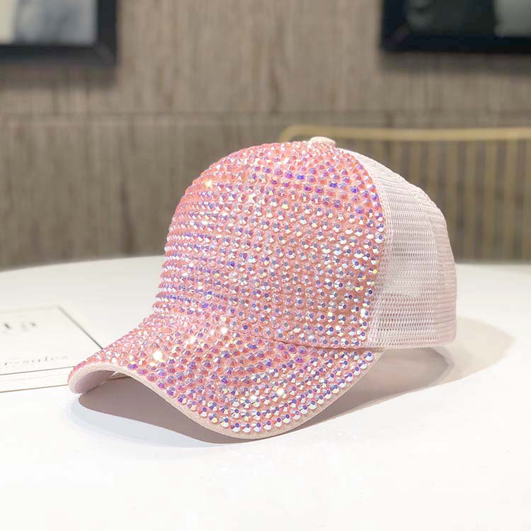 NET HatHat female rhinestone personality peaked cap Spring and autumn days fashion Baseball cap Korean version Versatile tide summer manual Inlaid diamond Internet celebrity