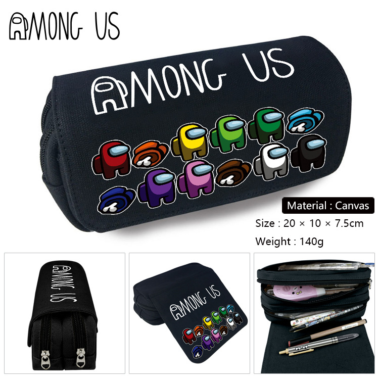 Among&us-18Among us periphery Pencil case Space Werewolf kill canvas Pencil case male girl student student comic pencil-box pencil case