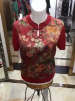 2018 mùa xuân cung điện phong cách mẹ váy lụa tops của phụ nữ đan khâu trung niên của phụ nữ lụa T-Shirt các kiểu áo voan tuổi trung niên