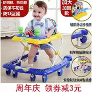 Walker bé sơ sinh trẻ em đi bộ xe đẩy u-type đa chức năng chống rollover xe đẩy chồng nhạc
