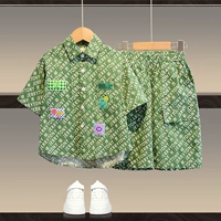 Летняя летняя одежда, детская рубашка, детский комплект, в западном стиле, в корейском стиле, детская одежда