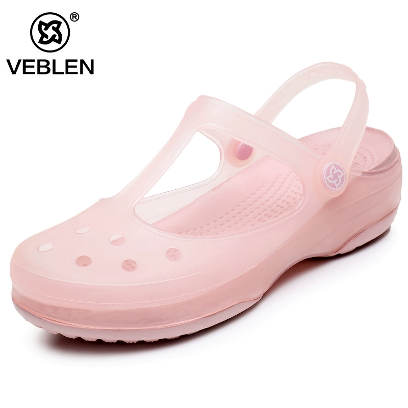 Jelly Baotou giày lỗ dép nữ ins triều dép dép đi biển mùa hè và dép nữ mặc bên ngoài không trượt đáy mềm 