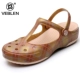 Veblen nữ lỗ mùa hè giày dép trượt dép mềm đáy Baotou nhựa giày thạch Hàn Quốc phiên bản của dép mặc ngoài