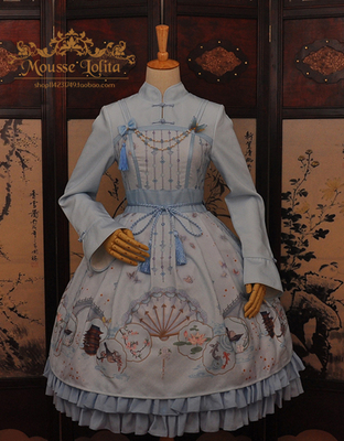 taobao agent [Dream and Treasure Spot] National Brand Lolita Mousse-Mousse-Acacia Chinese Wind OP