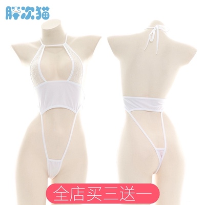 taobao agent [Clearance] high fork half -thoroughly open -chest swimsuit conjoined sexy pajamas private lingerie and swimsuit